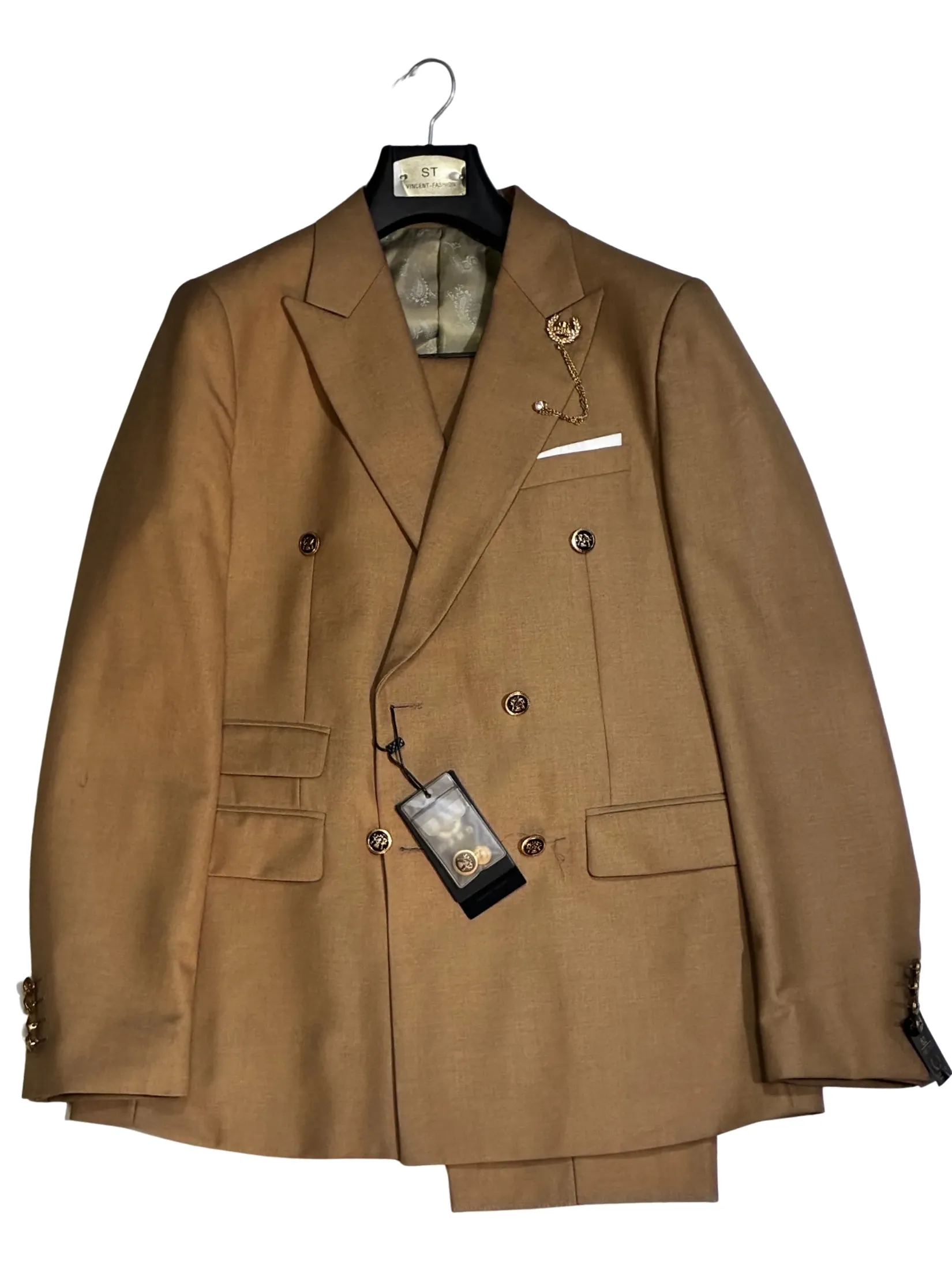 Camel Brown Breasted Two Piece